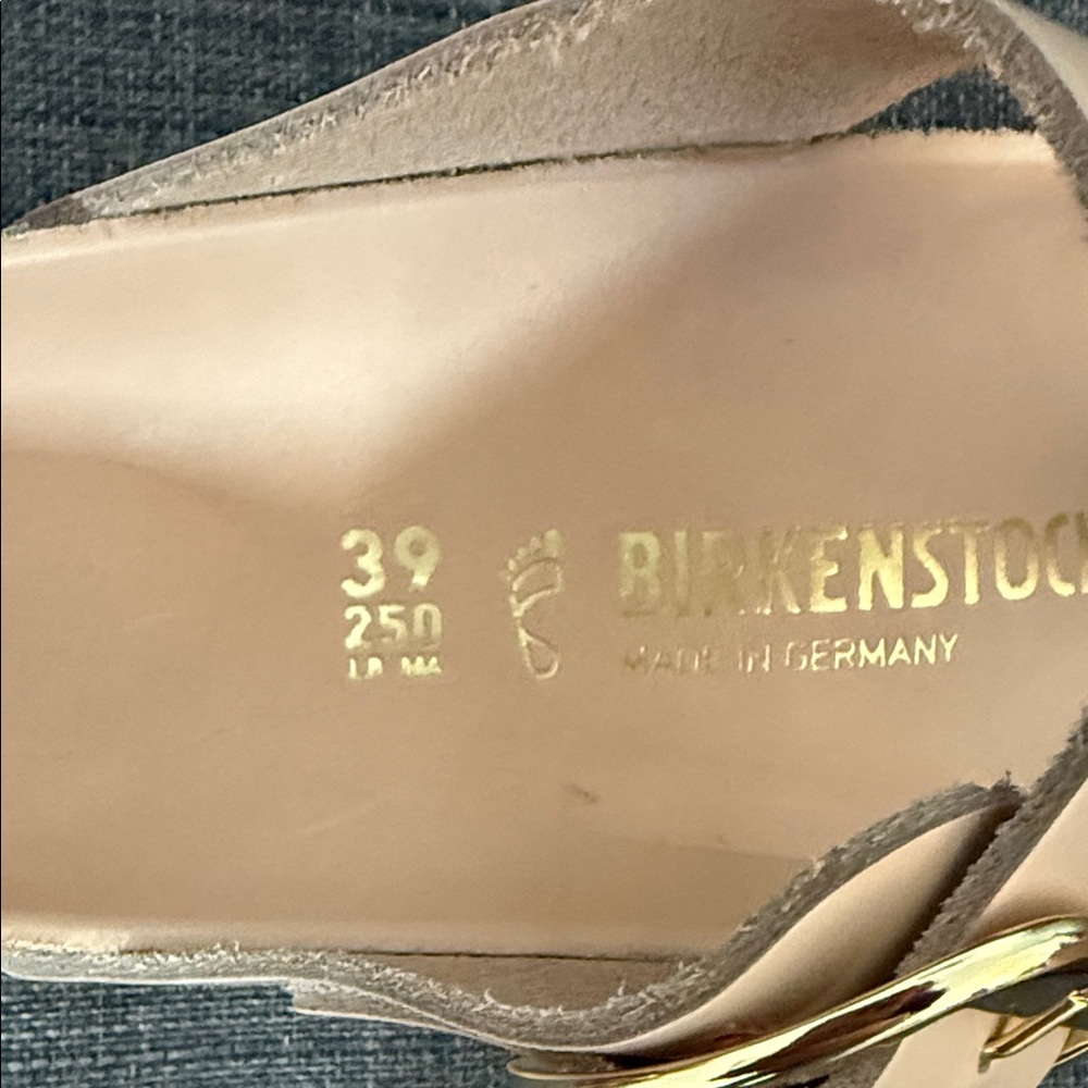 Birkenstock Nude Sandals with Gold Accents - Picture 2 of 7